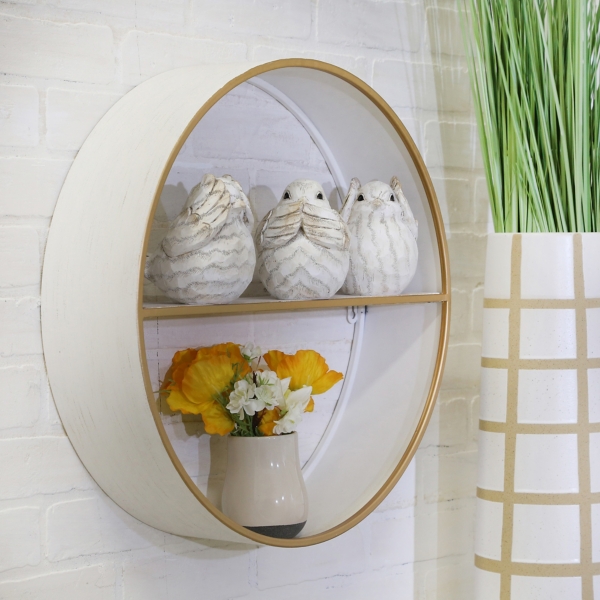 Cream Resin Bird Figurines, Set of 3