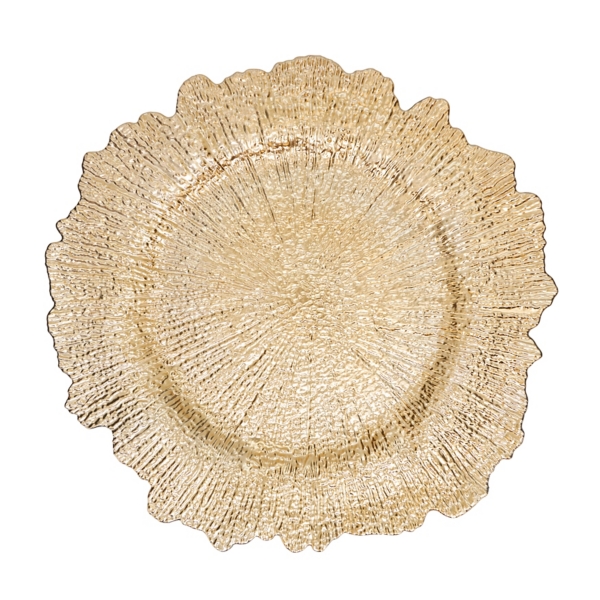 Gold Elegance Starburst Chargers, Set of 4