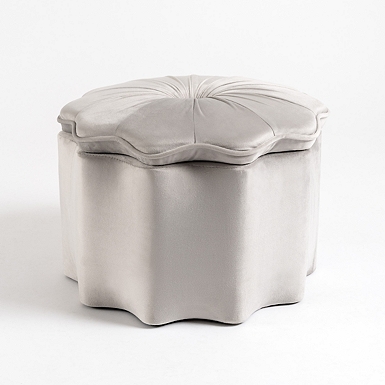 Pink Tufted Scallop Storage Ottoman