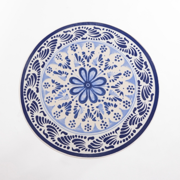 White and Blue Mosaic 3-pc. Outdoor Bistro Set