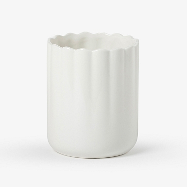 Scalloped Rattan Square Napkin Holder