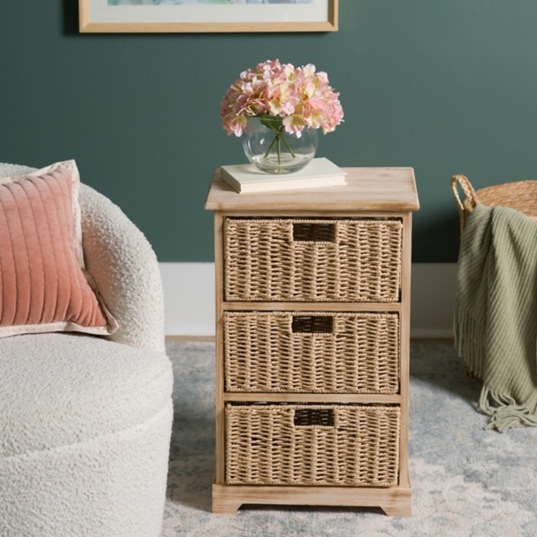 Natural Woven Drawers Accent Table | Kirklands Home