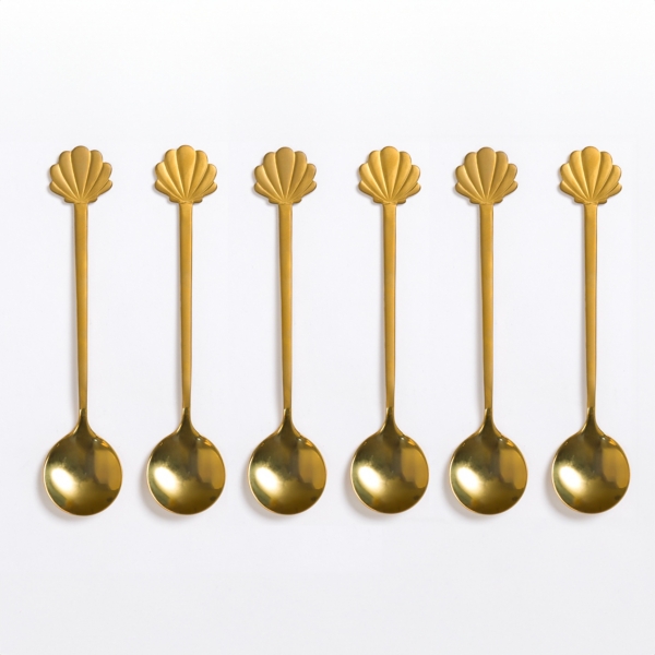Gold Seashell Coffee Spoons, Set of 6 | Kirklands Home