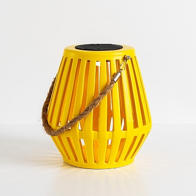 Black Ceramic Cage Dusk-to-Dawn Solar Lantern