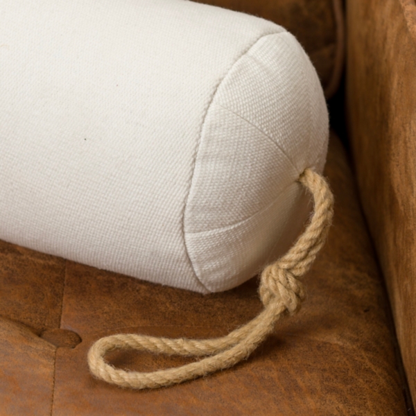 White Striped Buoy Shaped Pillow