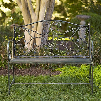Black Metal Butterfly Outdoor Bench | Kirklands Home