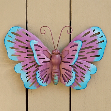 Yellow Butterfly Outdoor Wall Plaque, 13 in.