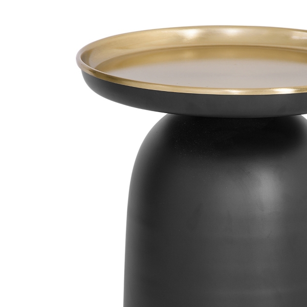 Black and Bronze Round Lena Accent Table