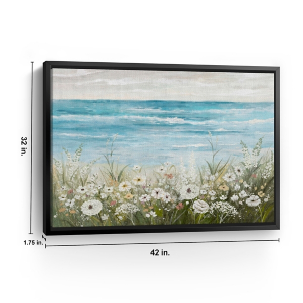 Floral Coast Black Framed Canvas Art Print