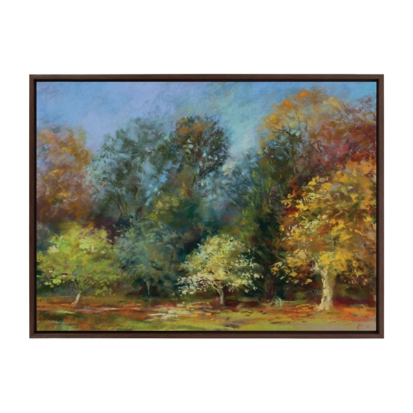 Autumn Forest Day Framed Canvas Art Print