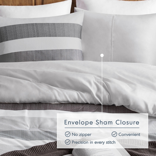 Blake Gray Stripe 2-pc. Twin/Twin XL Comforter Set