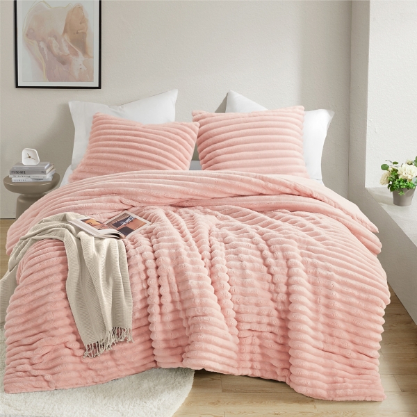Fluffy Ribbed 3-pc. King Comforter Set