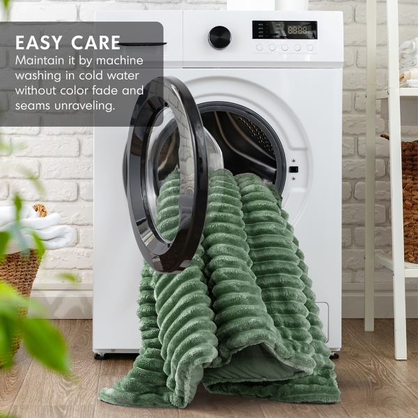 Green Fluffy Ribbed 2-pc. Twin Comforter Set