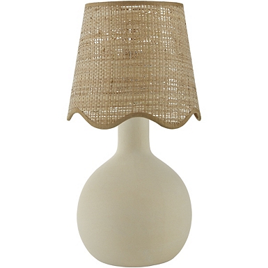 Stella White Diminuta Table Lamp with Woven Shade