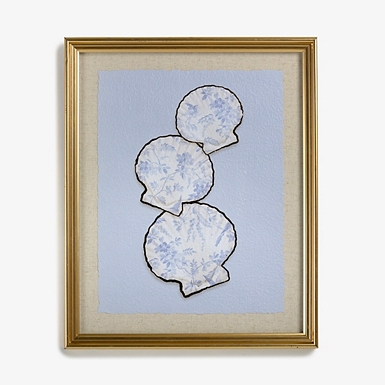 Coral Border Seashell Framed Art Prints, Set of 2