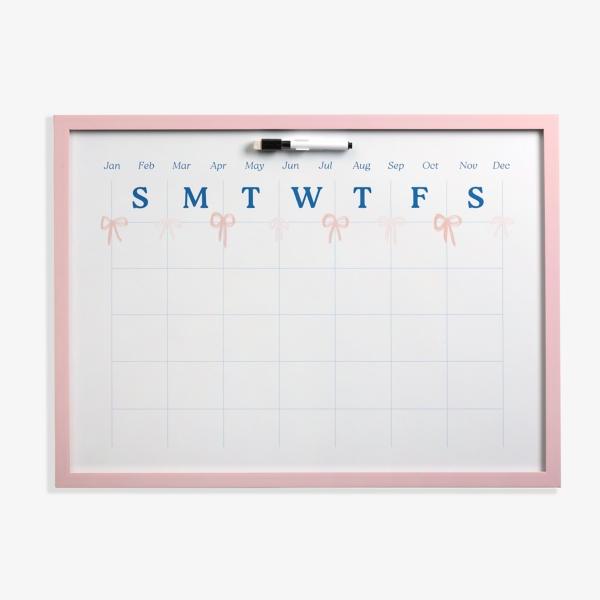 Pink Frame Bow Dry Erase Calendar