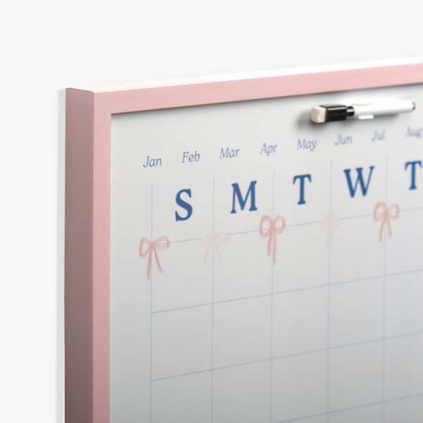 Pink Frame Bow Dry Erase Calendar