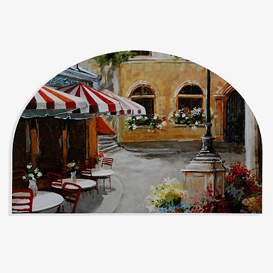 French Floral Market Arched Canvas Art Print