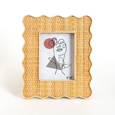 Brown Wood Scalloped Picture Frame, 5x7