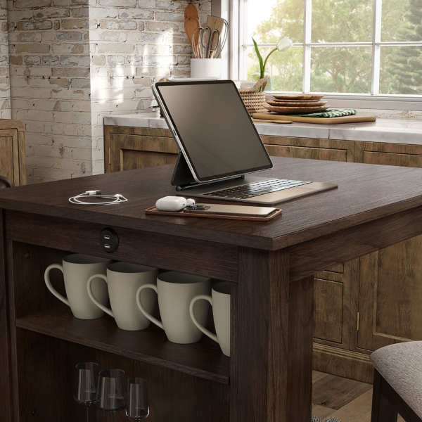 Dark Cherry Wood Kayla Counter Height 3-pc. Set