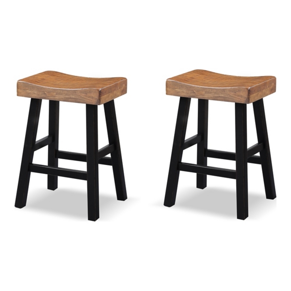 Oak Wood Backless Cooper Counter Stools, Set of 2 Kirklands Home