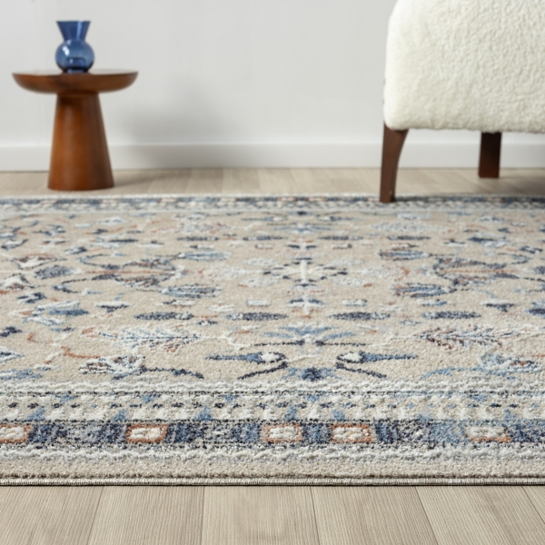 Vista Blue Beige Area Rug, 7x9