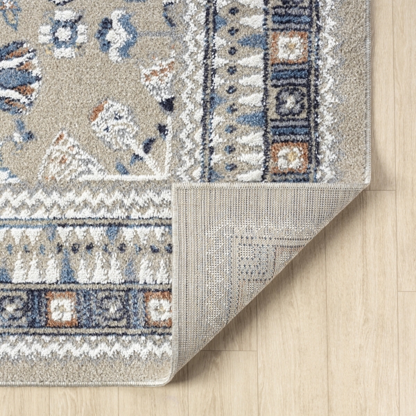 Vista Blue Beige Area Rug, 7x9