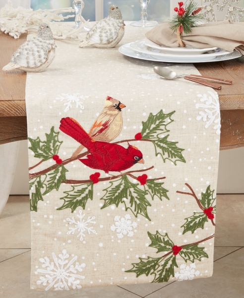 Graceful Birds Christmas Table Runner, 70 in.
