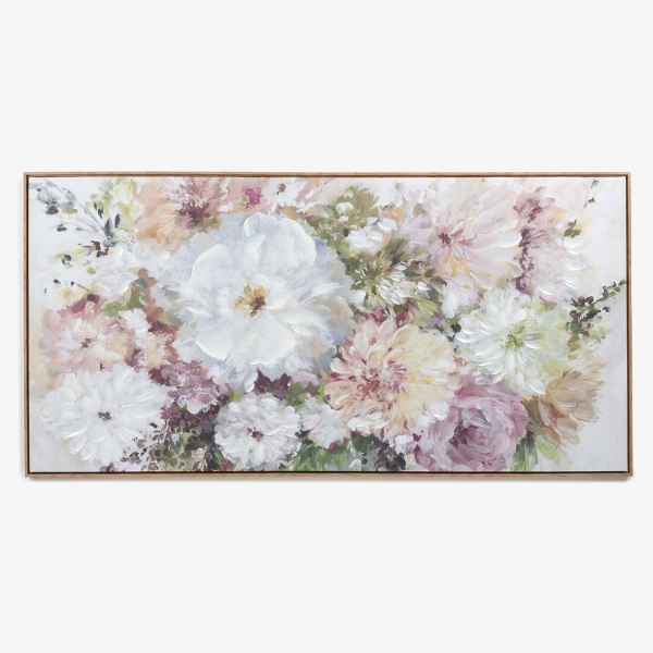 Pristine Carnations Framed Canvas Art Print