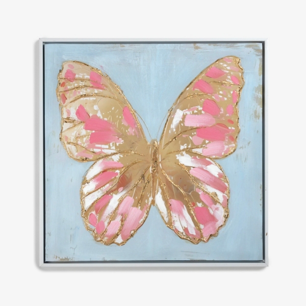 Gold Butterfly Framed Canvas Art Print