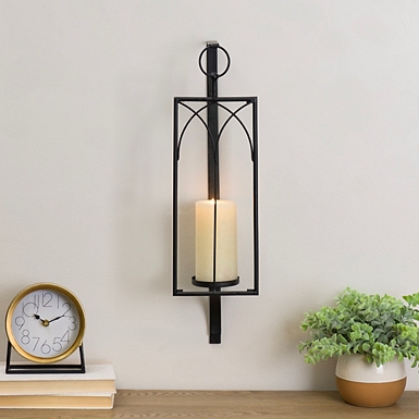 Wood Mirror Cathedral Wall Sconce