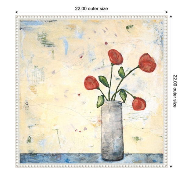 Red Picked Flowers Framed Canvas Art Print