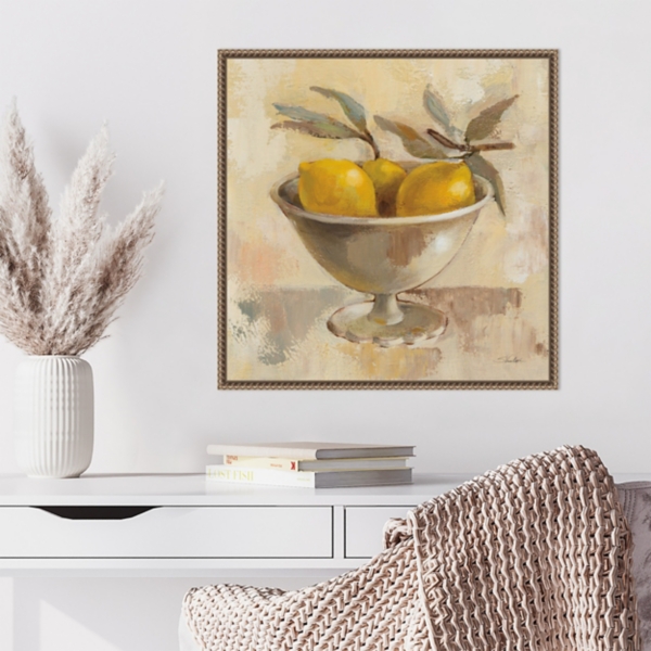 Lemon Bowl Framed Canvas Art Print
