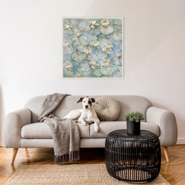 Water Lilies Framed Canvas Art Print