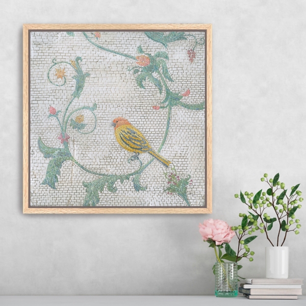 Mosaic Bird I Framed Canvas Art Print