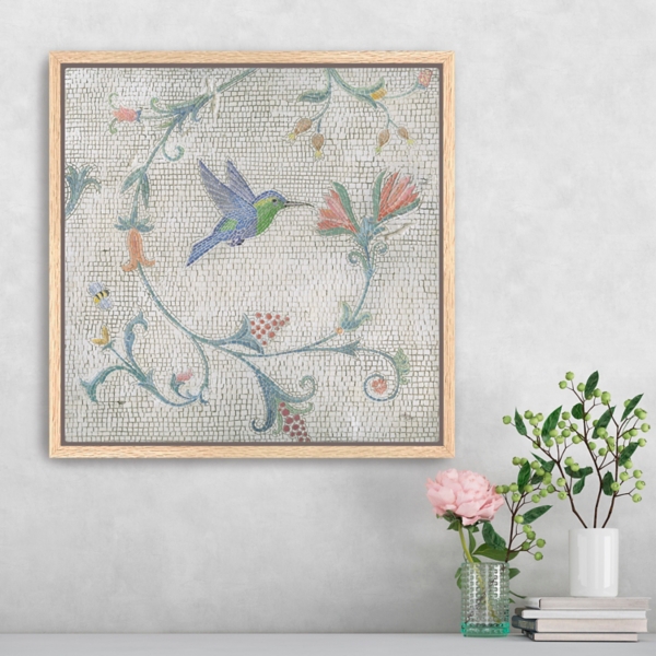 Mosaic Bird II Framed Canvas Art Print