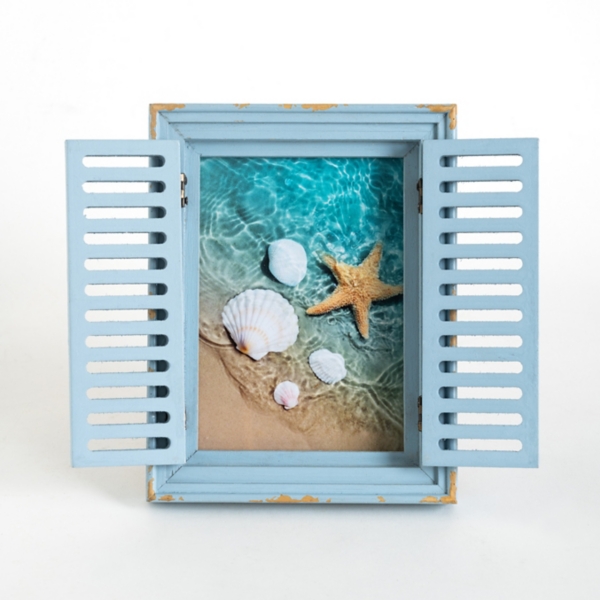 Distressed Blue Shutter Picture Frame