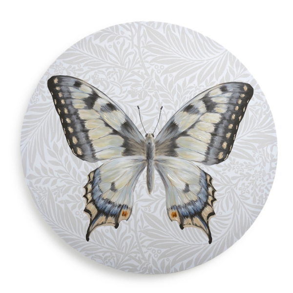 Patterned Butterfly II Round Canvas Art Print | Kirklands Home