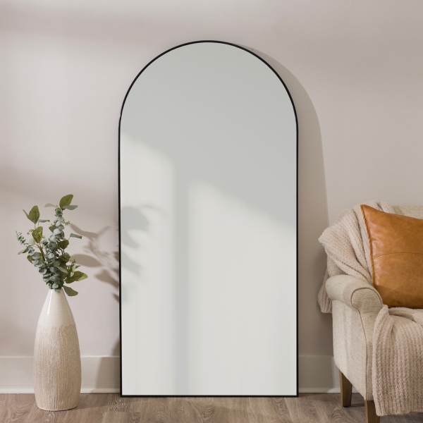 Black Nouveau Arched Leaner Mirror | Kirklands Home