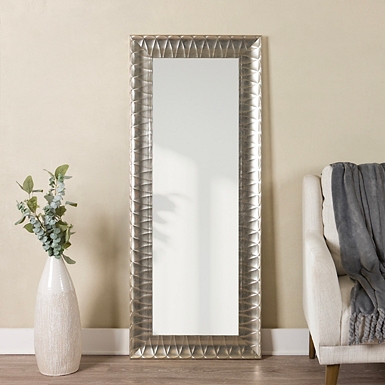 Black Grooved Frame Leaner Mirror