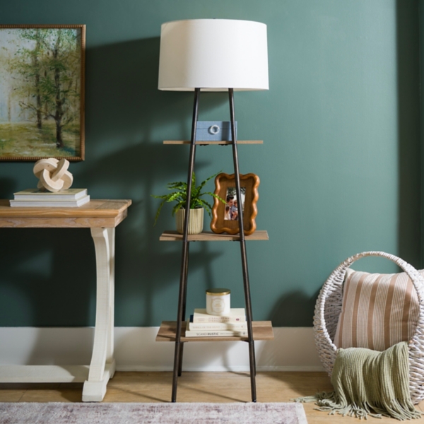 Modern 3-Tier Shelf Floor Lamp