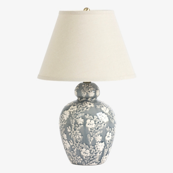 Blue Floral Ceramic Table Lamp