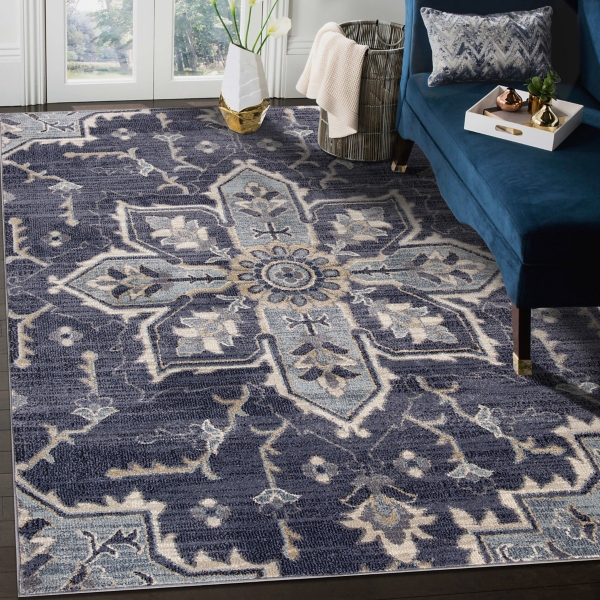 Jordan Eva Purple Medallion Area Rug