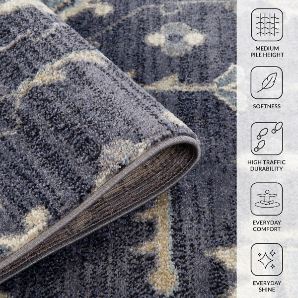 Jordan Eva Purple Medallion Area Rug