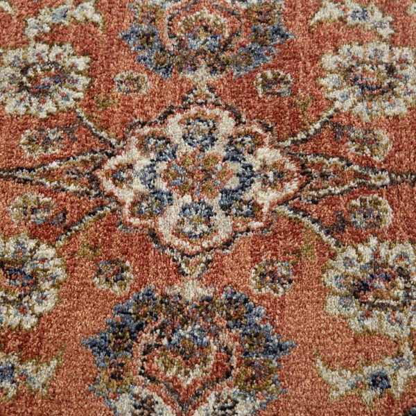Orange Floral Jordan Area Rug, 7x9