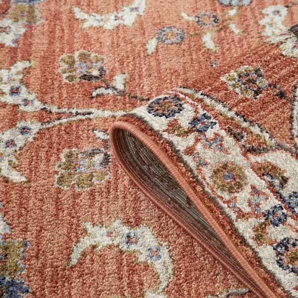 Orange Floral Jordan Area Rug, 7x9