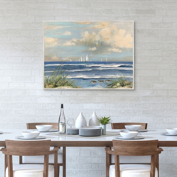 Ocean Regatta Framed Canvas Art Print