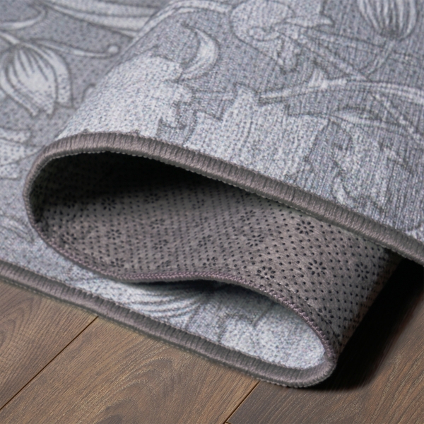 Kalini Gray Floral Washable Area Rug, 5x7