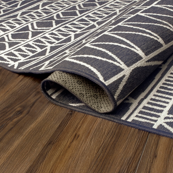 Gray Chelsea Geometric Washable Area Rug, 5x7