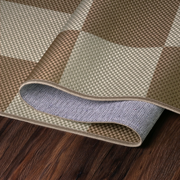 Jaya Natural Checkered Washable Area Rug, 5x7